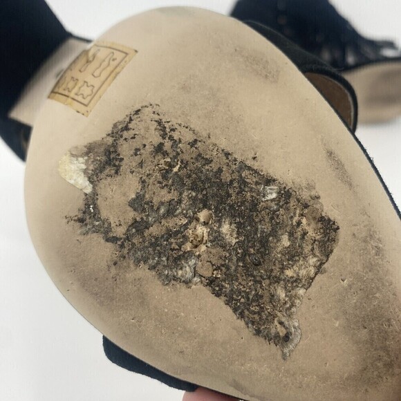 RAYE Revolve Loni Heel in Black Fringe Ankle Strap Suede Size 5 - Picture 8 of 14